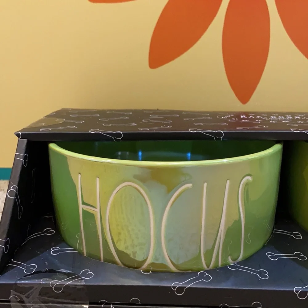 Rae Dunn HOCUS & POCUS Dog Bowls